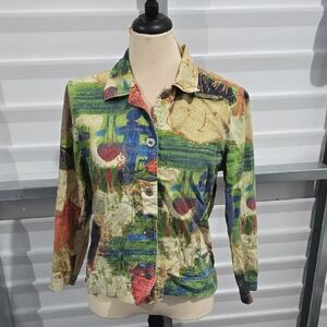Chico's Multicolor Artistic Shirt Size Medium‎